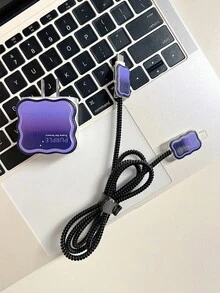 5个渐变色波浪图案充电器保护套，兼容苹果设备，保护套兼容18W/20W充电器，防刮花配件 - 彩色 - 查看 6