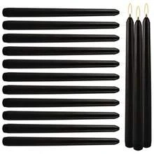 Black Taper Candles - Set Of 14 Dripless Candles - 10 Inch Tall 3/4 Inch Thick - 7.5 Hour Clean Burning Perfect For Household Dinner Or Any Event - Đen - Xem 3