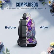 GENANY - Fundas de Asiento Delantero de Coche con Mariposas moradas para camión sedán SUV Fundas de Asiento de automóvil duraderas Fundas de Asiento de cubeta Transpirables Accesorios Interiores - 05. Mariposa Purble - Ver 7
