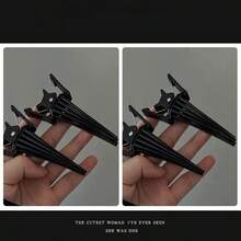 Kẹp tóc đỉnh đầu, kẹp định vị chân tóc tự nhiên, kẹp mái liền mạch, unisex. - Màu đen, 4 cái - Xem 2