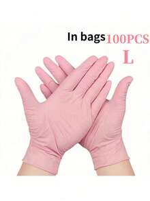 20/100pcs Pink Nitrile Disposable Gloves - Thicker, Durable, Comfortable Fit, Suitable For Kitchen Cleaning, Dishwashing, Beauty Care, Pet Bathing, Etc. - Waterproof Home Essentials Kitchen Gadgets Home Decor - Pink - View 15