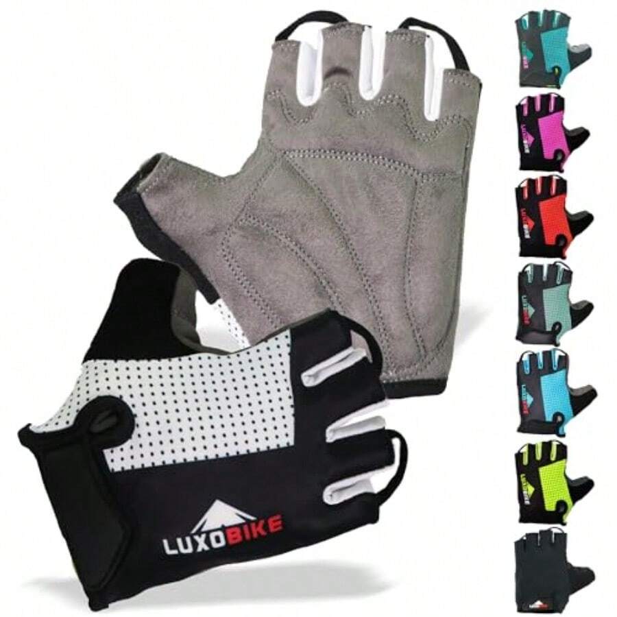 Guantes de ciclismo para bicicleta guantes de bicicleta de montaña antideslizantes acolchados transpirables con medio dedo accesorios deportivos para hombres y mujeres - Negro  Medio dedo - Ver 1