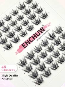 48Clusters CC Curl Lash Clusters DIY Eyelash Extensions Wispy Individual False Eyelashes Curling Thick Fluffy Eyelash Clusters - CC - View 5