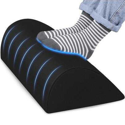 1pcs Foot Rest For Under Desk At WorkErgonomic Design Foot Stool For Fatigue With Memory Foam,Non Slip Bead,Washable Cover-Under