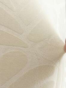 1/4/6/12件装毛绒压花椅套，家用餐桌椅套，弹性毛绒伊姆斯椅保护套，可拆卸 - 米色 - 查看 5