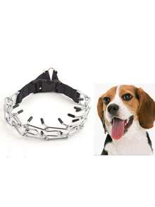 1 pieza Collar de entrenamiento ajustable para perros, con hebilla de liberación rápida, adecuado para perros pequeños/medianos/grandes, para caminar, entrenar, cazar, cadena de collar de metal de acero inoxidable resistente - Plateado - Ver 1