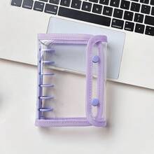 1pc A7 Transparent Binder, 3D Embossed Sticker Book, Sticker Album, Double Ring Soft Leather Cover Planner With Transparent Pages, K-Pop Photo Album, Large Capacity Portable Loose Leaf Notebook, Diary, Planner, Scrapbook, Suitable For School And Office Use - Loose-leaf Book - View 11