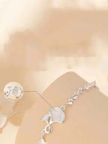 1 pieza Brazalete de diseño minimalista y delicado, accesorio de lujo, gran regalo para novia o mejor amiga - Plateado - Ver 2