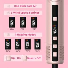 2026 New Product Upgraded 8-In-1 Pink Hot Air Brush Styler With 1200W High Power For Quick Curling And Straightening, Perfect Travel Portable Hair Dryer Tool For Home Use And Ideal Gift For Women - 查看 6