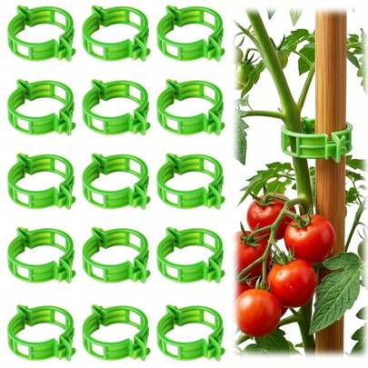 100 chiếc kẹp cà chua dùng cho cây leo, kẹp nhựa đỡ giàn leo cho vườn, kẹp tái sử dụng dùng để đỡ cây cà chua bi và các loại rau củ khác phát triển thẳng đứng, giúp cây khỏe mạnh hơn.