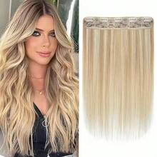#8/613 Straight Clip In Extensions 100% Brazilian Human Hair Clip In Hair Extension One Piece Hairpieces With 5 Secure Clips - S8/613 - View 2
