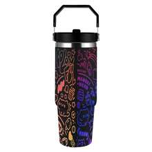 30oz  HAVE GOOD DAY Stanley Style Tumbler Wrapped Graffiti SGRHO Mug - trắng - Xem 3