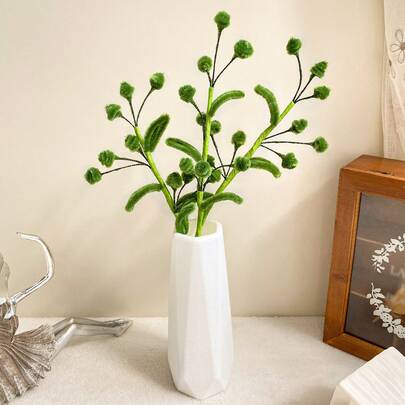 1 pieza Flores verdes frescas simuladas para decoración del hogar en primavera y verano, plantas artificiales con tallos flexibles, relleno creativo de jarrones, adecuado para decoración de bodas, jardines, festivales y escritorio del hogar