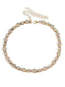Dây chuyền choker cá nhân hóa thời trang, mặt dây chuyền hình học đính đá lấp lánh hình kim cương và hình tròn dành cho nữ. - Vàng - Xem 8
