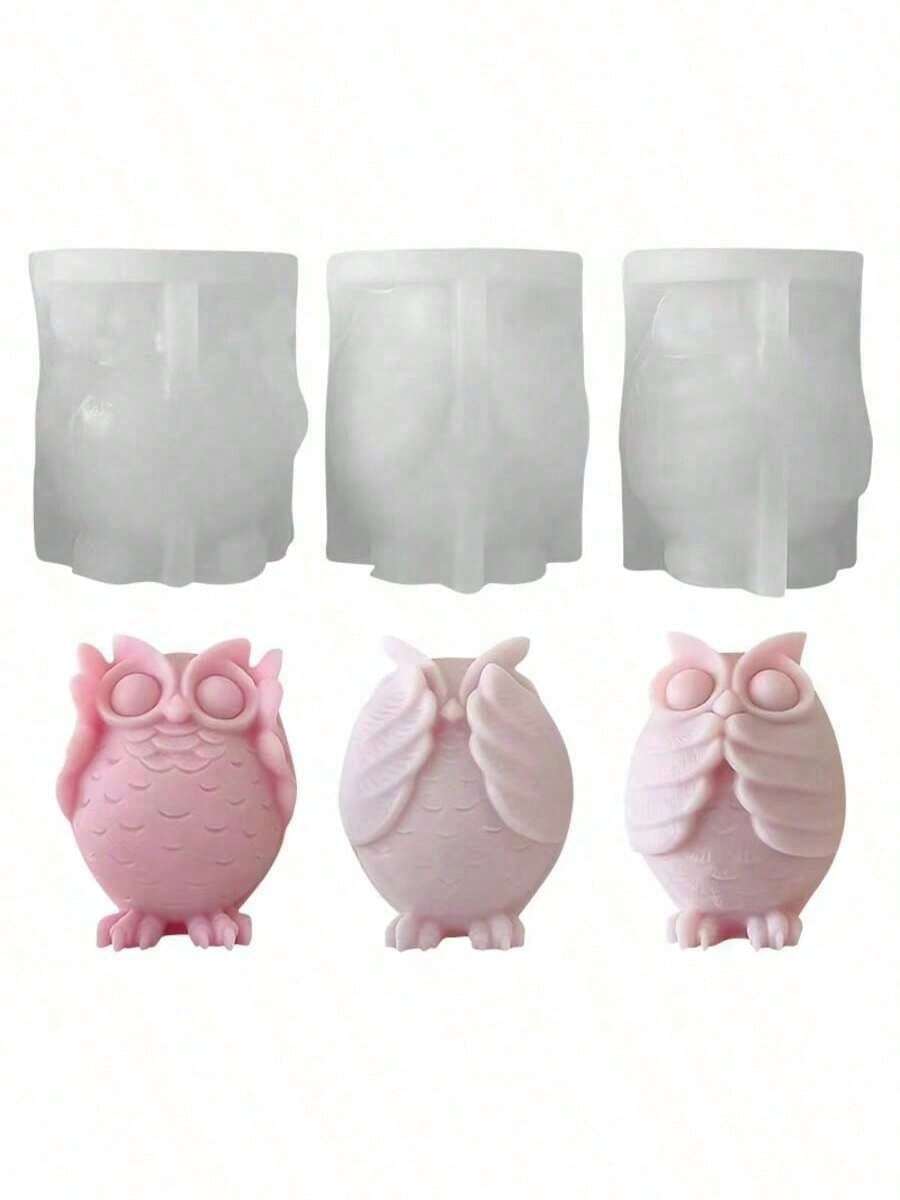 Khuôn silicon hình cú mèo dễ thương tự làm thủ công dùng để tạo hương thơm, đa năng. - con cú - Xem 1