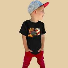 Betadog - playera para niños pequeños, hamburguesas, hamburguesas, divertidas para amantes de la comida rápida, camisetas con dibujos animados - Negro - Ver 4