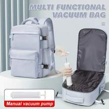 Mochila de Compresión al Vacío - Nailon Duradero, Mochila de Viaje, Bolsas al Vacío para Viajes, Portátil, Ligera, Elegante, Para el Hogar, Para Exteriores, Uso Diario - Beis - Ver 2
