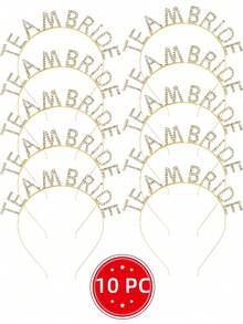 25/1/5/10件組閃亮髮飾婚禮配件，適合伴娘派對與單身女郎派對（包含閃亮髮飾＋伴娘腰帶＋準新娘腰帶＋單身女郎派對面紗＋伴娘頭飾） - 彩色 - 查看 14