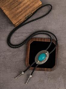 1pc Western Style Bolo Tie, Unisex Music Festival Wedding Gift Versatile Denim Accessory - Multicolor - View 4
