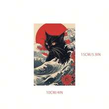 10张浮世绘风格樱花猫明信片，厚纸文具卡片，墙面装饰和剪贴簿收藏，节日装饰 - 櫻花貓 - 查看 2