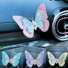 12pcs Embroidered Fragrant Butterfly Decorations, Exquisite Alloy & Stitching Craftsmanship, Delicate Handmade Car Air Vent Decor, Multi-Color Fluttering Butterfly Wings, Embroidered Butterfly Car Decor, Dashboard Accessories, Butterfly Car Accessories, Comes With Residue-Free Adhesive - Butterfly - View 9