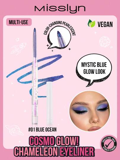  MISSLYN-COSMO GLOW! Chameleon Eyeliner Liquid, Metallic Tones, Color-Changing, High Pigmentation, Multi-Color Gel Eyeliner, Smudge-Proof, Waterproof, Long-Lasting, Sweat-Resistant, Branded Makeup, Face Painting Cosmetics, Suitable For Women And Girls, Winter Essential, Y2K Style, Fashion Versatile, Great Birthday Gift, Valentine's Day Gift, Party Essential, New Year Gift, Best Color, Vegan And Cruelty-Free