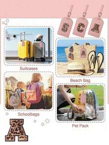 1pc TSA Approved Personalized Luggage Tag, PU Leather With Privacy Protection Card, A-Z Letter Options, White Cute With Letter Label, Suitable For Women/Men Travel Backpack, Suitcase, Handbag, Essential For Travel - Multicolor - View 8