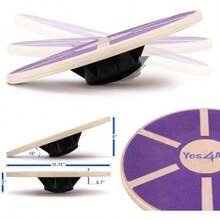 Yes4All Tabla de Equilibrio de Madera Versátil Entrenador para Terapia Física Escritorio de Pie y Entrenamiento de Núcleo con Estabilidad en Ejercicios - E. Tabla de equilibrio de madera color morado - Ver 3