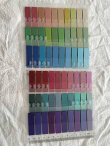 1pc 200 Sheets Colorful PET Material Sticky Notes, Writeable, Reusable, Semi-Transparent Bookmarks, Self-Adhesive Page Markers, Suitable For Binders And Indexes School Supplies - one-size - View 4