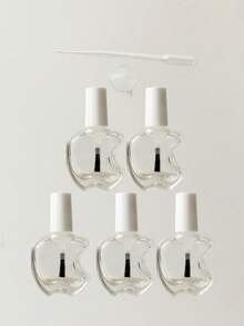 5个/10个/20个/30个/50个装方形透明玻璃可填充指甲油瓶，容量分别为3毫升/5毫升/7毫升/8毫升/10毫升/12毫升/15毫升，便携式美甲样品瓶，带刷子 - 查看 16