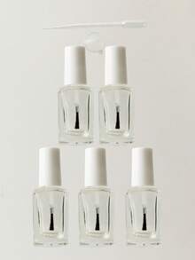 5个/10个/20个/30个/50个装方形透明玻璃可填充指甲油瓶，容量分别为3毫升/5毫升/7毫升/8毫升/10毫升/12毫升/15毫升，便携式美甲样品瓶，带刷子 - 查看 50