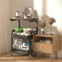 2/3ier Rolling Cart | Detachable Storage Rack, Snack Storage Stand, Portable Wheels, Multi-Tier Cart - For Bedroom, Kitchen, Bathroom, Household Supplies, Kitchen Storage Cart, Metal, Assembly Required - 查看 8