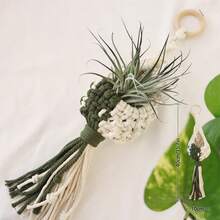 1 chiếc giá treo cây macrame, kiểu Bohemian, hình quả dứa nhỏ, túi lưới đan thủ công hình tổ chim, dùng để đựng cây xanh trong nhà, trang trí treo tường (không bao gồm cây). - Nhiều màu - Xem 14