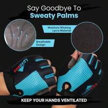 Guantes de ciclismo para bicicleta guantes de bicicleta de montaña antideslizantes acolchados transpirables con medio dedo accesorios deportivos para hombres y mujeres - Azul  Medio dedo - Ver 5