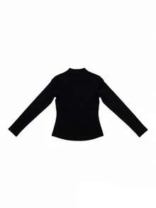 Sexy Polka Dot Print 2 In 1 Long Sleeve Cropped Camisole Knit Top For Women - Black - View 10