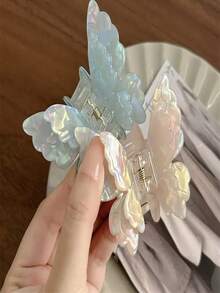 1 Stück Schmetterling-förmiger, süßer, retro-palastartiger, luxuriöser Acryl-Haarclip, zweischichtige Flügel, elegant und sanft, geeignet für alle Jahreszeiten, Reisen, Geburtstage - Verschiedenfarbig - Übersicht 2
