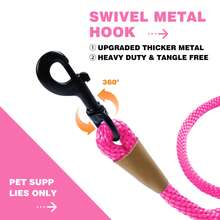三种尺寸可选，多功能狗绳，适合小型和中型犬，方便的宠物用品 - 粉色 - 查看 4