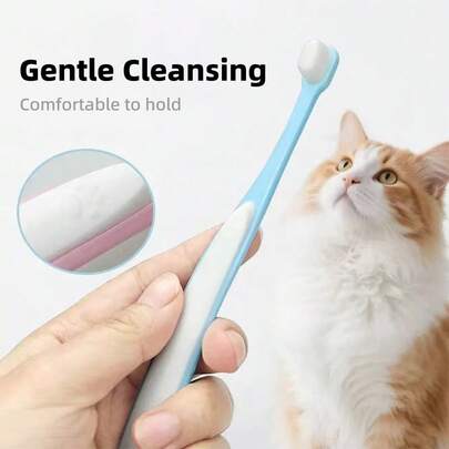 1pc Pet Toothbrush, Soft Bristles Tiny Head Toothbrush, Oral Care For Cats & Dogs