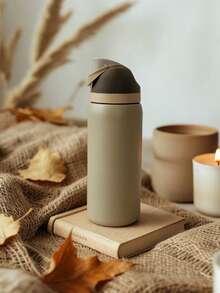 OwaIa Light Brown Large Capacity Stainless Steel Water Bottle, 32oz/945ml With Straw, Exquisite Look, Insulated For Hot&Cold Drinks/Iced Water, Keeps Warm For 24 Hours,For Leisure Work Sports Indoor Outdoor, Perfect Gift Choice - màu nâu - Xem 1