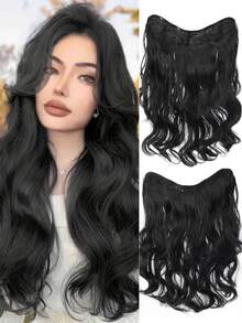 Tóc nối dài 20 inch màu đen tự nhiên, kiểu sóng lớn, tóc giả buộc đuôi ngựa, phù hợp cho phụ nữ. - Nhiều màu - Xem 13