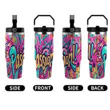 30oz  Passion Stanley Style Tumbler Wrapped Graffiti SGRHO Mug - 白色 - 查看 5