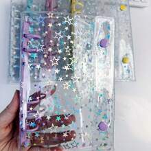 A6 六孔活页夹，激光星形PVC封面，防水旅行笔记本，学生相册 - 款式一 - 查看 6