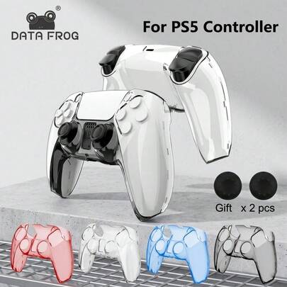  DATA FROG Transparent Cover For 5 Controller Hard PC Clear Case For 5 Gamepad Accessories