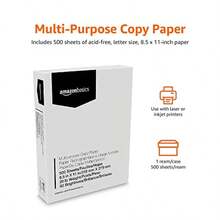 Amazon Basics Papel Multiusos Para Impresora Fotocopiadora 21.6 x 27.9cm 9.07kg 1 Resma 500 Hojas Brillo 92 Blanco - Blanco - Ver 2