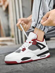 Men's Athletic Shoes, Outdoor Commuter Shoes, Stylish And Versatile, Breathable Mesh Design, Durable Air-Cushioned Outsole, Fashionable Basketball Shoes, A Must-Have For Holiday Gifts And Birthday Gifts. - Đỏ rực - Xem 3