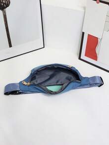 New Waist Bag, Large Capacity, Waterproof & Durable Nylon Chest Bag - Blue - View 2