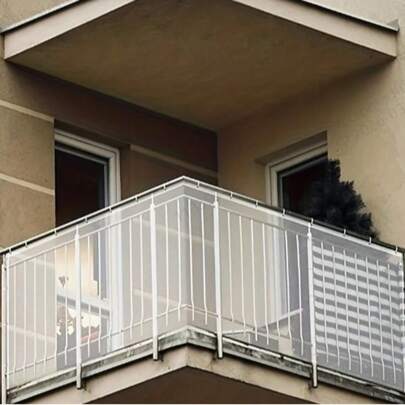 Lưới an toàn ban công dày dặn 2026, kích thước 2m x 79cm, lưới chắn thú cưng cho lan can cầu thang, lưới bảo vệ bằng polyester chịu lực cao cho mèo và chó, rào chắn chống rơi cho nhà và vườn, bao gồm dây buộc để dễ dàng lắp đặt.