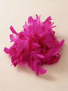 1 Stück modische & elegante handgefertigte Feder Brosche Haarspange, farbenfroher Oversized Blumen Dekor als Accessoire für Frauenkleidung - Federblume - Übersicht 12
