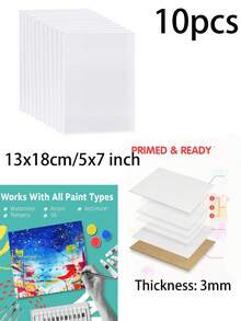 10块迷你油画/水彩画布板 - 非常适合小型艺术项目 - 彩色 - 查看 12