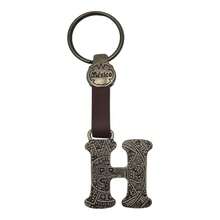 Metal Keychain With Engraved Initial And  Calendar - Handmade Gift Of Mexican Heritage - Letter H - View 1
